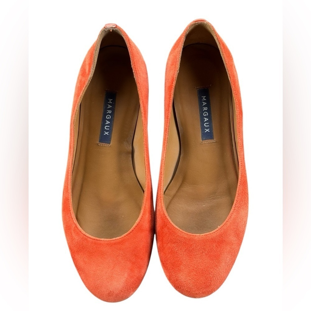 Margaux Orange Suede Leather Dress Casual Slip On Flats